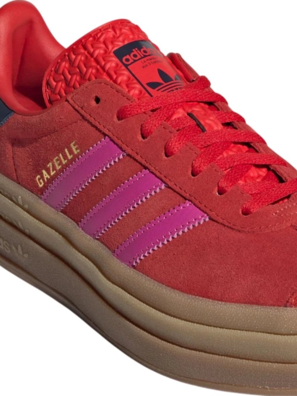 adidas Gazelle Bold Size 7.5 Womens Casual Shoes Red Pink JH9665 NEW